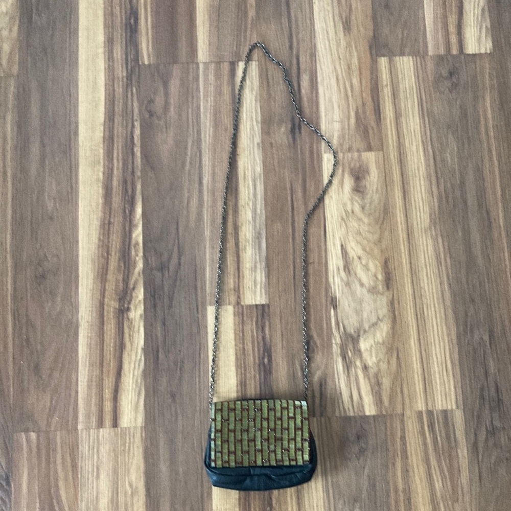 Deepa Gurnani Beaded and Leather Evening Bag